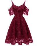 Lace Sleeve Lavender Party Dress 2019 Open Back