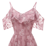 Lace Sleeve Lavender Party Dress 2019 Open Back