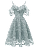 Lace Sleeve Lavender Party Dress 2019 Open Back