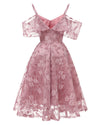 Lace Sleeve Lavender Party Dress 2019 Open Back