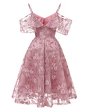 Lace Sleeve Lavender Party Dress 2019 Open Back