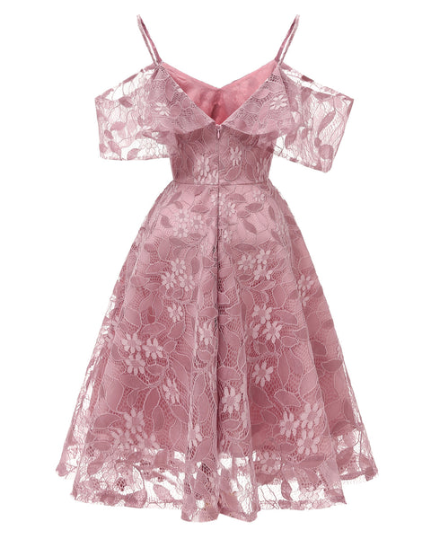 Lace Sleeve Lavender Party Dress 2019 Open Back
