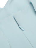 Sky-blue Hi-low Homecoming Dress with Flounced Off-the-shoulder