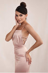 Slim Tea-Length Prom Dress with Thin Straps