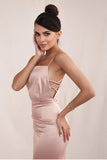 Slim Tea-Length Prom Dress with Thin Straps