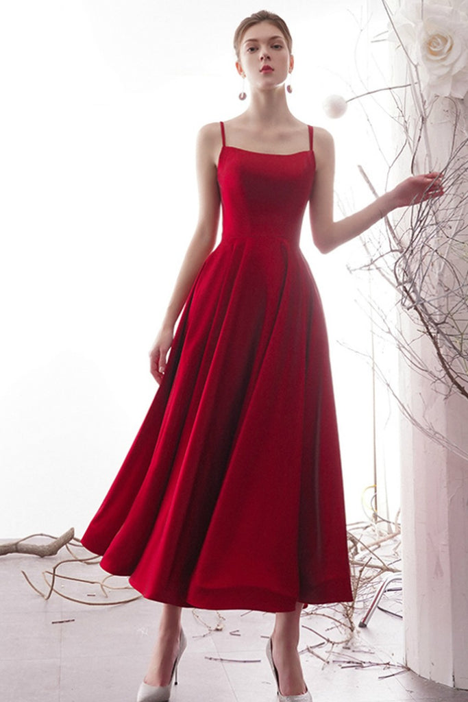 Square Neckline Long Ankle Length Velvet Tulle Prom Dresses, Evening D –  SofieBridal