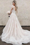 a-line-appliques-champagne-bridal-gown-with-sheer-long-sleeves-vestido-de-novia-1