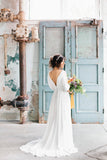 a-line-bohemia-chiffon-wedding-dress-with-flutter-sleeves-1