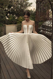 a-line-casual-wedding-dress-with-pleated-skirt-1