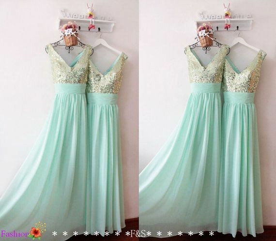 a-line-chiffon-long-bridesmaid-gown-mint-green-sequined-v-neck-1