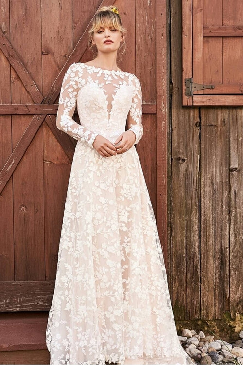a-line-floral-bridal-gown-with-lace-long-sleeves