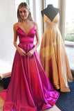 a-line-fuchsia-prom-gown-with-spaghetti-straps