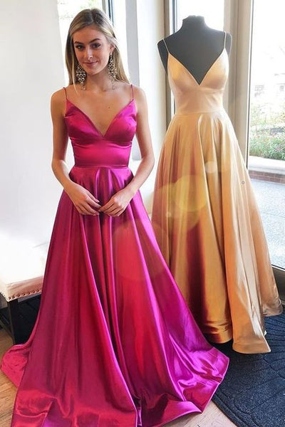 a-line-fuchsia-prom-gown-with-spaghetti-straps