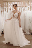 a-line-lace-bride-dress-for-women-with-illusion-neckline