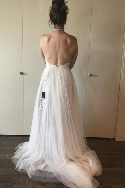 a-line-lace-tulle-ivory-wedding-dress-boho-style-online-1