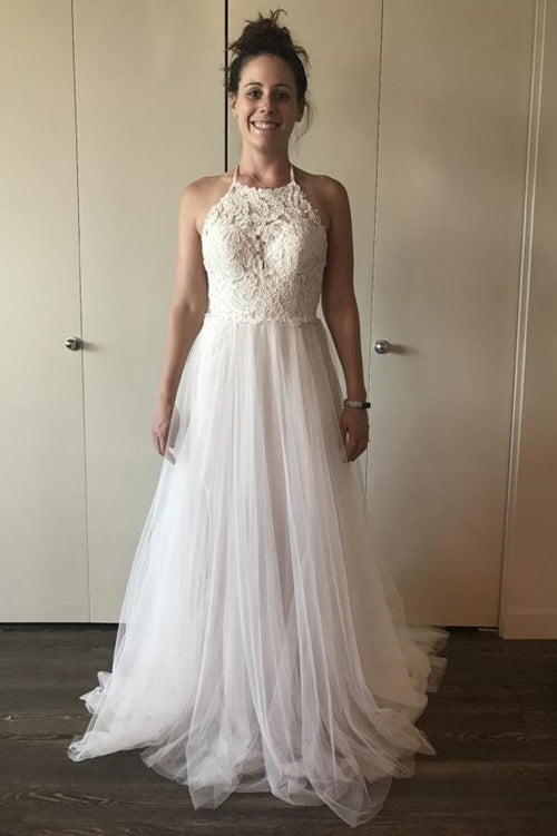 a-line-lace-tulle-ivory-wedding-dress-boho-style-online