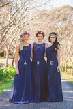 a-line-long-chiffon-mismatched-bridesmaid-dresses-royal-blue