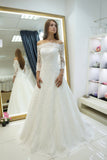 a-line-off-the-shoulder-lace-bridal-gown-34-sleeves-vestido-de-novia