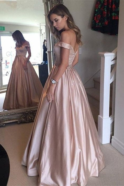 a-line-satin-pink-off-the-shoulder-prom-dress-with-pockets