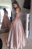 a-line-satin-pink-off-the-shoulder-prom-dress-with-pockets