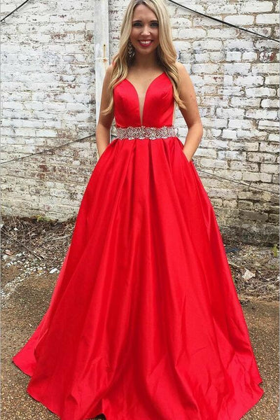 a-line-satin-plunging-neck-red-prom-long-dress-with-rhinestones-belt