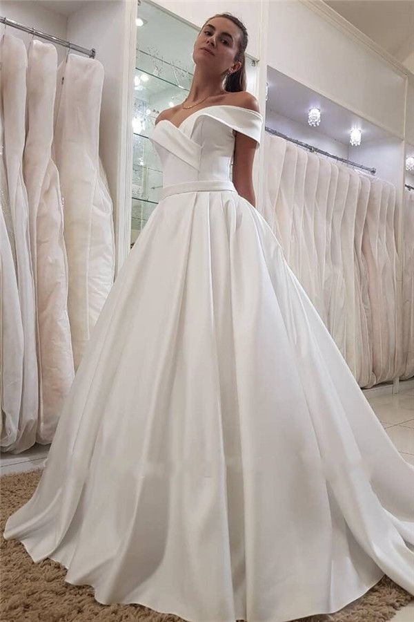 Pronovias | VARUNA Romantic Off-Shoulder Mikado Ball Gown | Designer Bridal  Room
