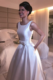 a-line-satin-white-wedding-dresses-with-bow-sash-vestido-de-novia-1