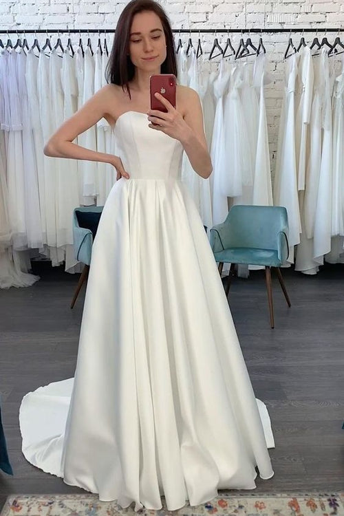 a-line-strapless-satin-bridal-dresses-2021