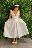 a-line-tea-length-bridal-dress-with-v-neckline-2