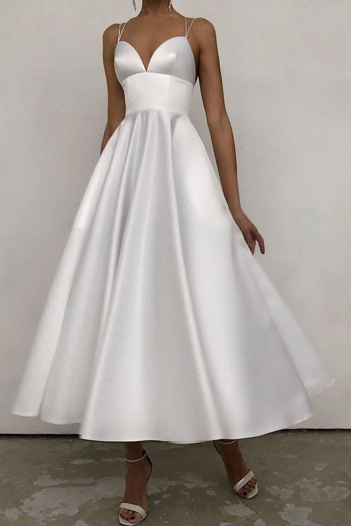 a-line-tea-length-white-wedding-gown-with-straps-back