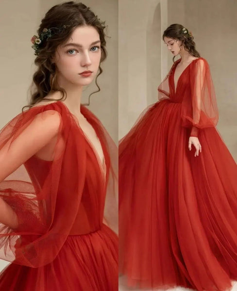    a-line-tulle-red-evening-gown-with-sheer-sleeves-2