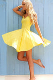adorable-yellow-short-homecoming-dress-with-v-neckline
