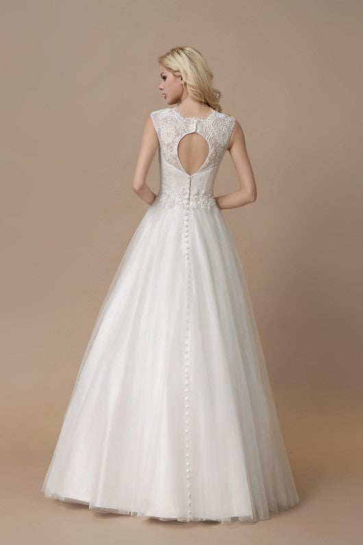 affordable-lace-a-line-bridal-dress-floor-length-tulle-skirt-1