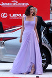 amal-clooney-chiffon-lavender-celebrity-dresses-prom