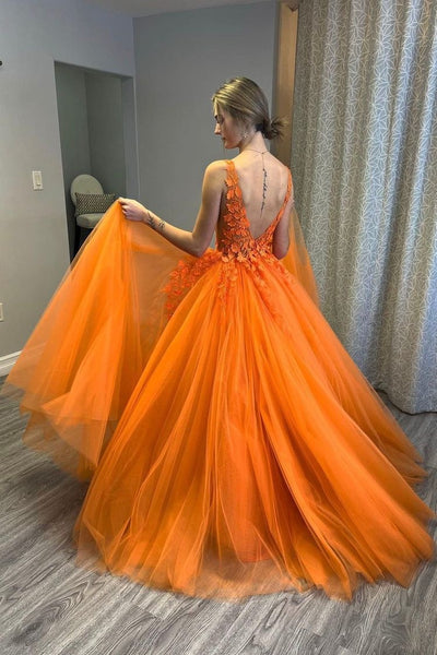 appliques-floral-oragne-prom-dress-tulle-skirt-1