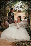 appliques-long-sleeves-wedding-dresses-with-tulle-skirt