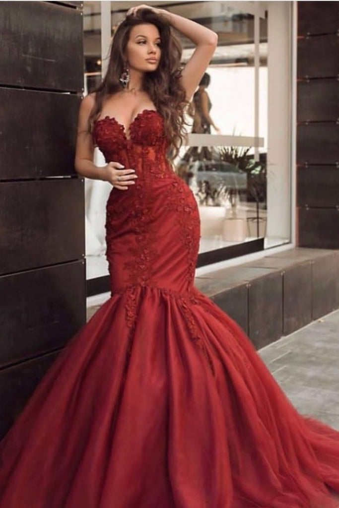 Red Mermaid Gown Lehenga Designer Dress – Sultan Dress