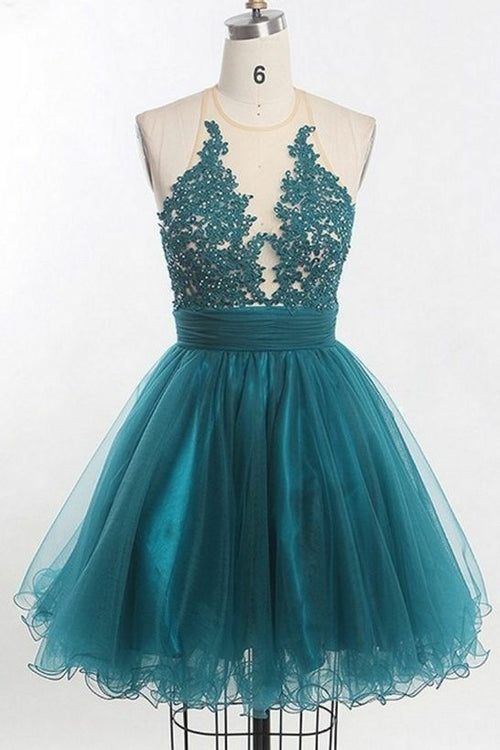 appliques-tulle-teal-homecoming-dress-with-illusion-neckline