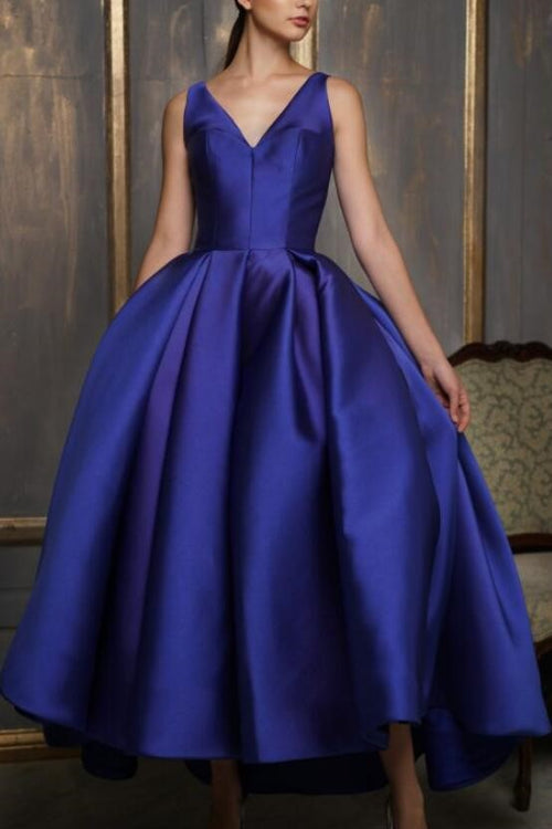 asymmetrical-ankle-length-satin-prom-gown-royal-blue
