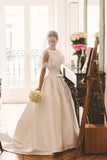 bateau-satin-wedding-dresses-with-buttons-down-train
