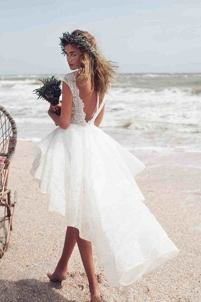 beach-short-lace-wedding-dress-with-swallowtail-skirt