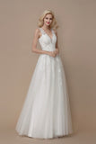 beaded-appliques-floor-length-wedding-dress-with-v-neckline