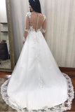 beaded-appliques-lace-wedding-dress-with-transparent-sleeves-1