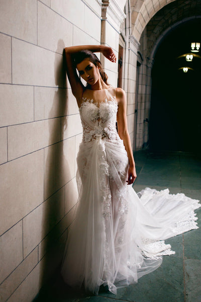 beaded-floral-lace-wedding-gown-with-sheer-tulle-skirt-3