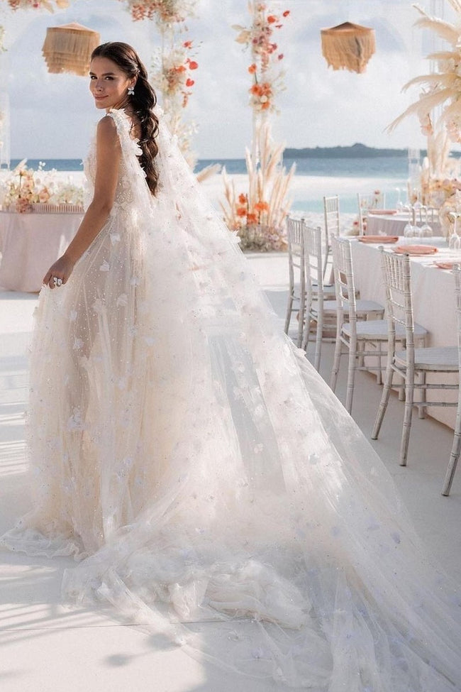 beaded-lace-beach-wedding-gown-with-flowers-train-1