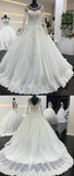 beaded-lace-long-sleeves-wedding-dresses-tulle-skirt-2