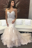 beaded-lace-mermaid-wedding-dresses-with-double-straps