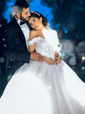 beaded-lace-off-the-shoulder-wedding-dress-with-shiny-tulle-skirt-1