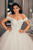 beaded-lace-off-the-shoulder-wedding-dress-with-shiny-tulle-skirt