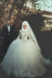 beaded-long-sleeves-muslim-wedding-gown-tulle-skirt-1